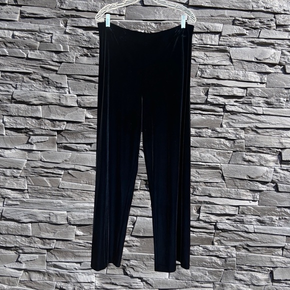 Alex Evenings Women's Black Velvet Flowy Pull On Pants Elastic Waist Size XL - Picture 12 of 14